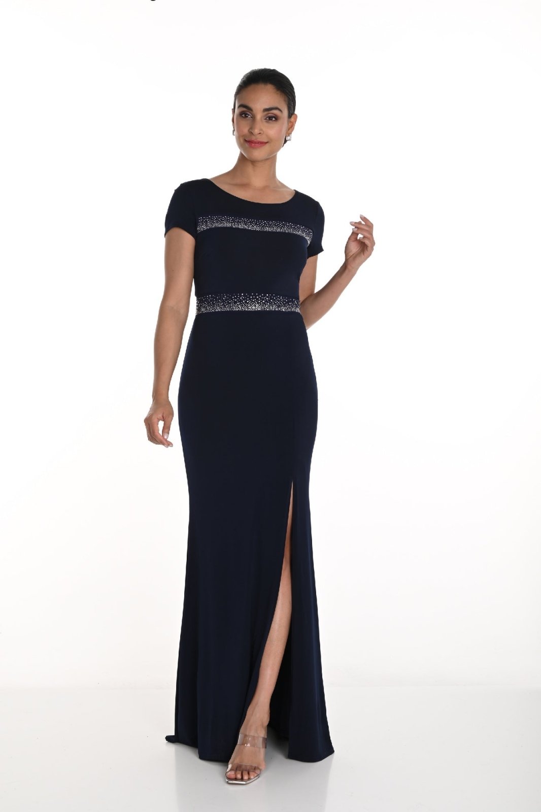 Black Dress with Diamante Detail | Frank Lyman - Curvy Chic Boutique