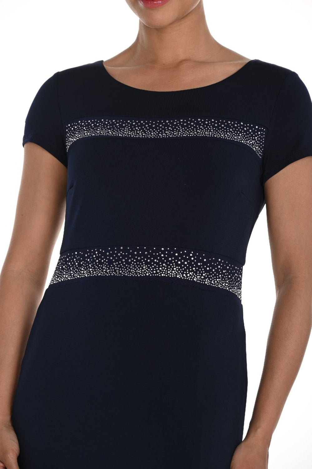Black Dress with Diamante Detail | Frank Lyman - Curvy Chic Boutique