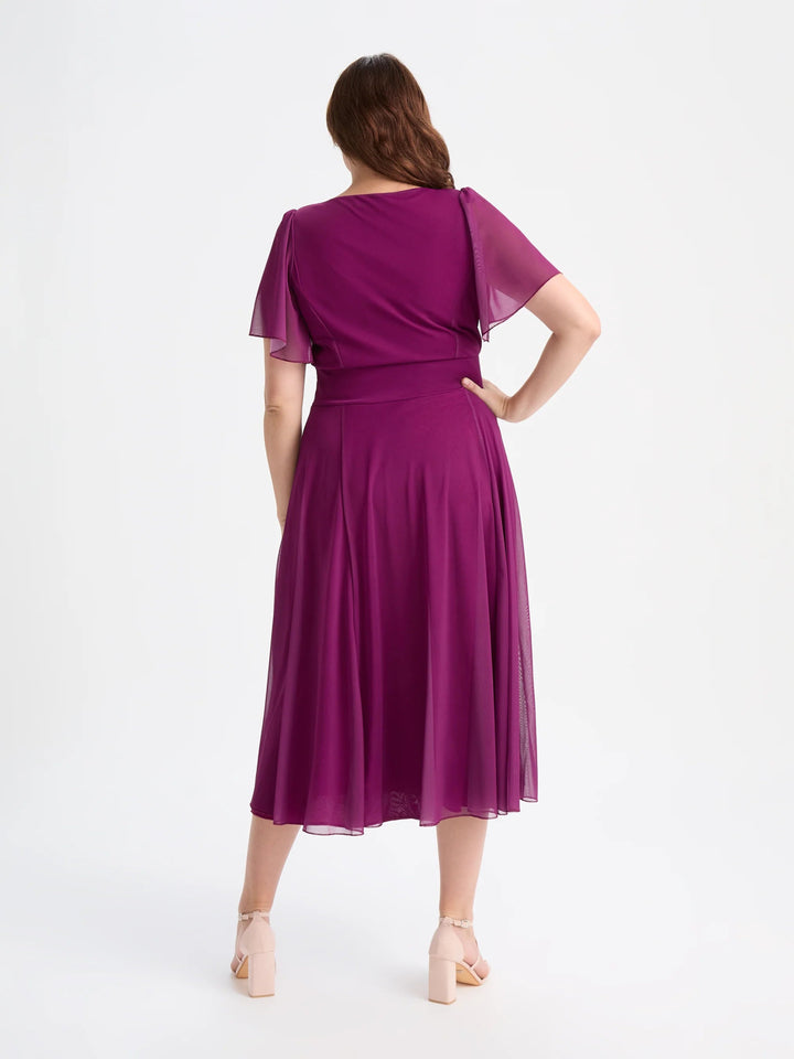Bolero Mulberry Wrap Midi Dress | Scarlett &amp; Jo - Curvy Chic Boutique