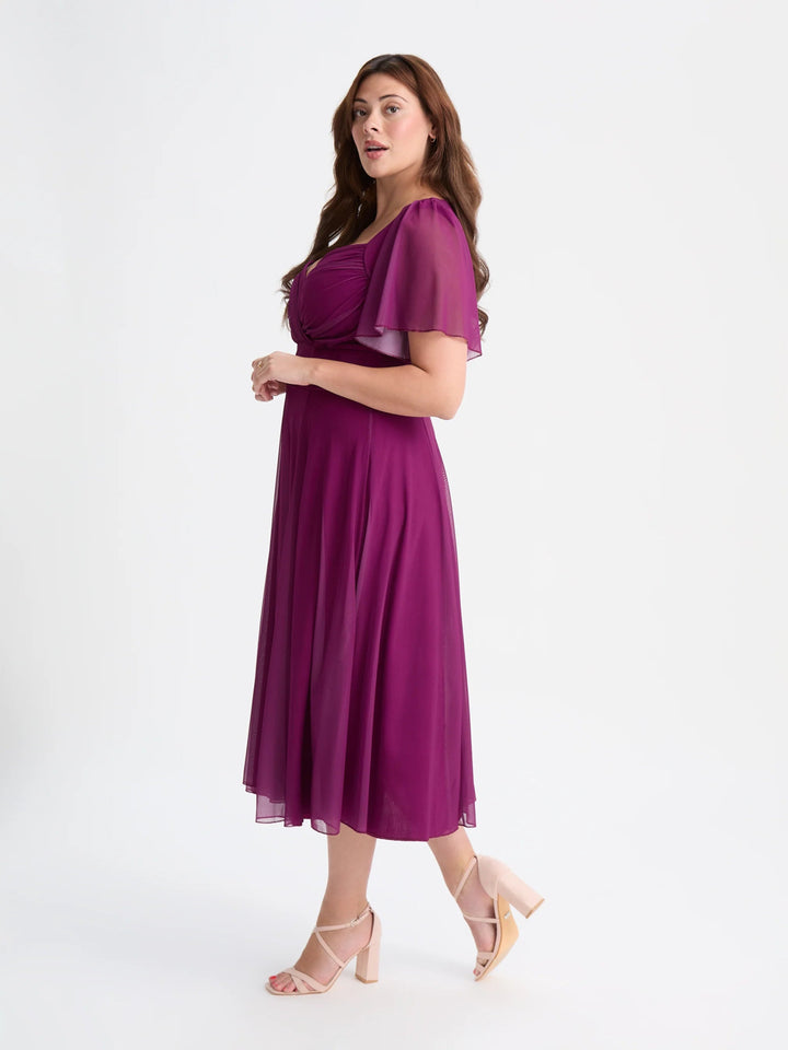 Bolero Mulberry Wrap Midi Dress | Scarlett &amp; Jo - Curvy Chic Boutique