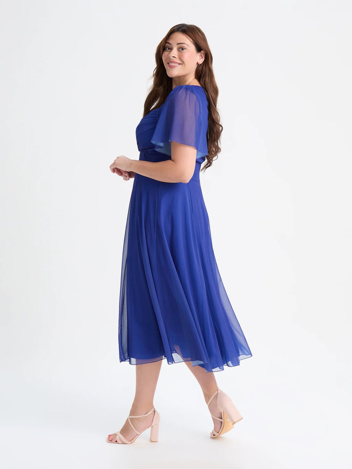 Plus size blue midi dress for weddings and special occasions, Curvy Chic Boutique Belfast