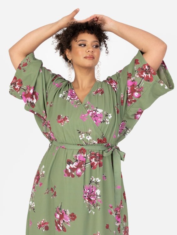 Lovedrobe Green Floral High-Low Midi Dress - Curvy Chic Boutique