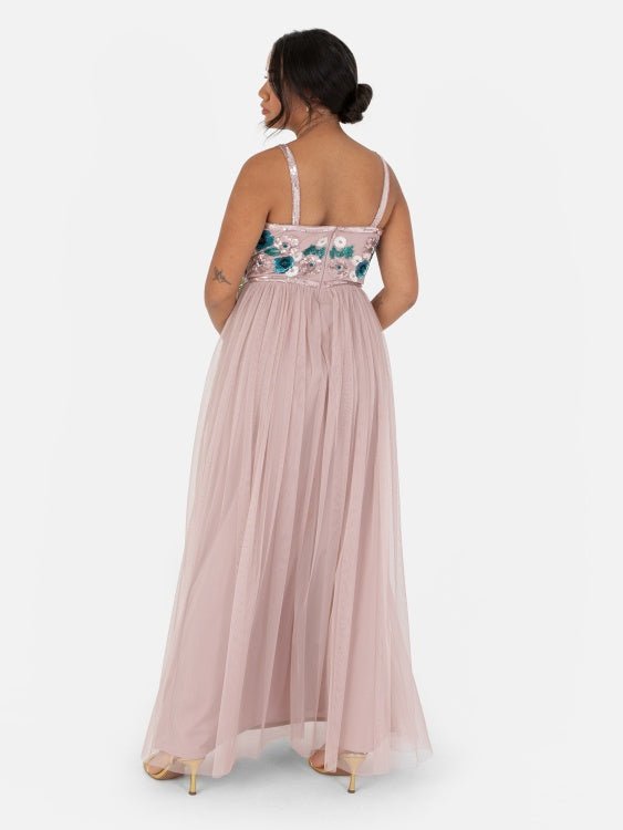 Maya Floral Embellished Cami Maxi Dress - Curvy Chic Boutique