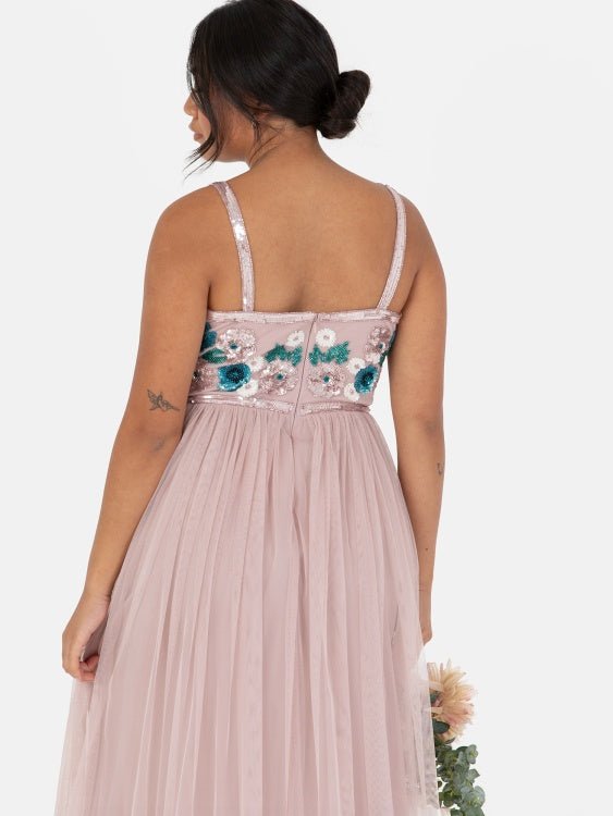 Maya Floral Embellished Cami Maxi Dress - Curvy Chic Boutique