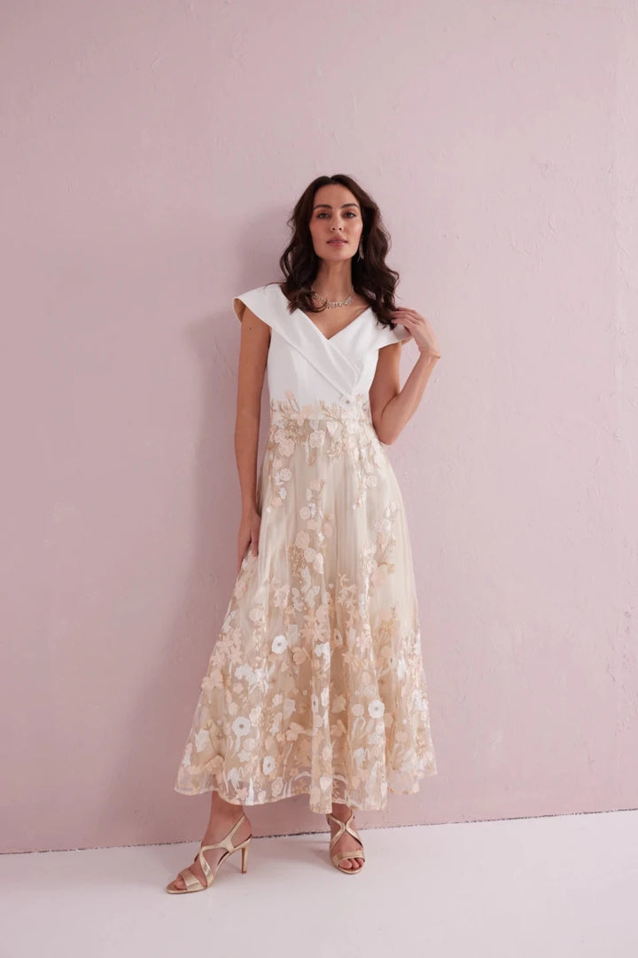 Samantha Jane Olivia mother of the bride dress in Cream/Gold