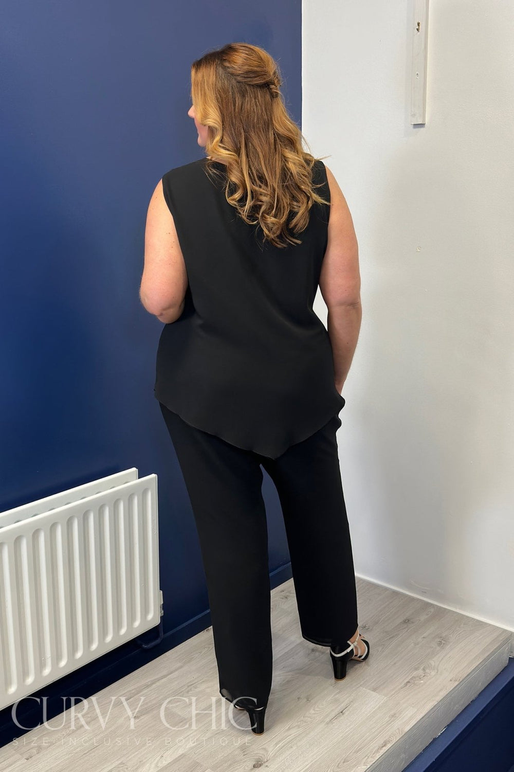 Black Sleeveless Lightweight Chiffon Plus Size Top - Curvy Chic Boutique