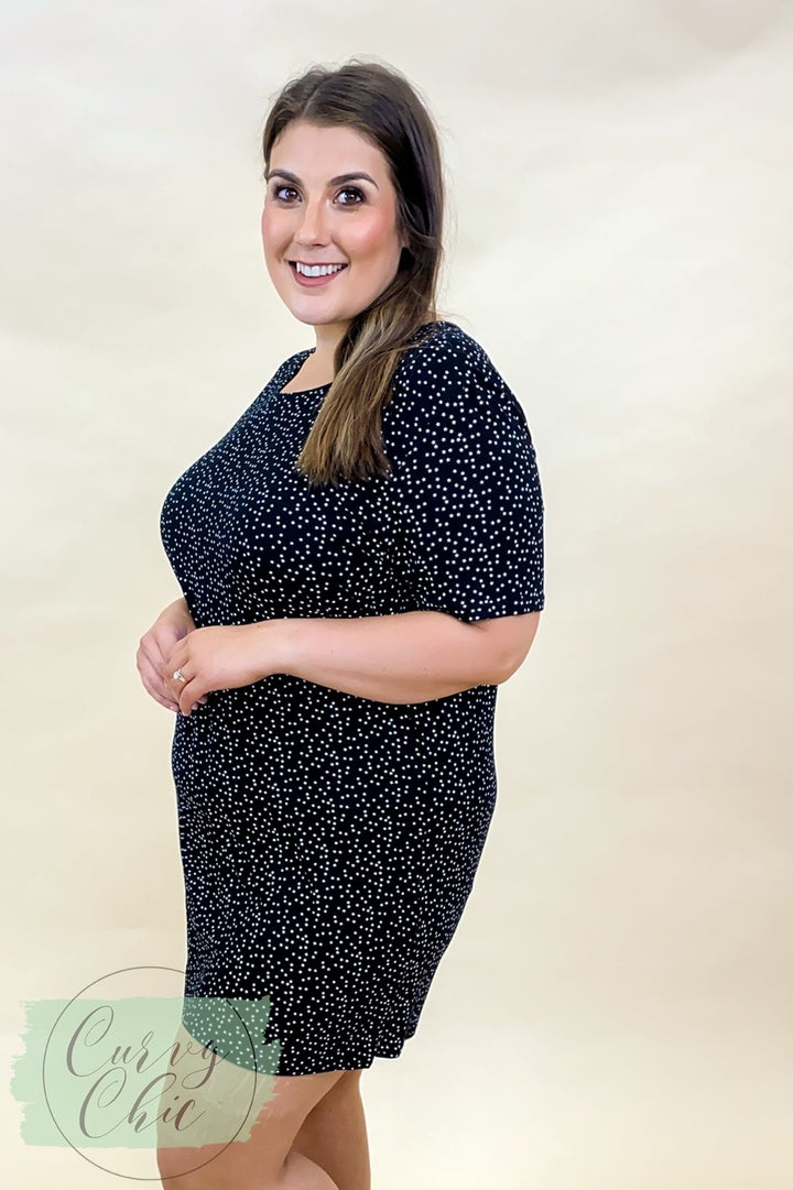 Black star print plus size nightie - Curvy Chic Boutique