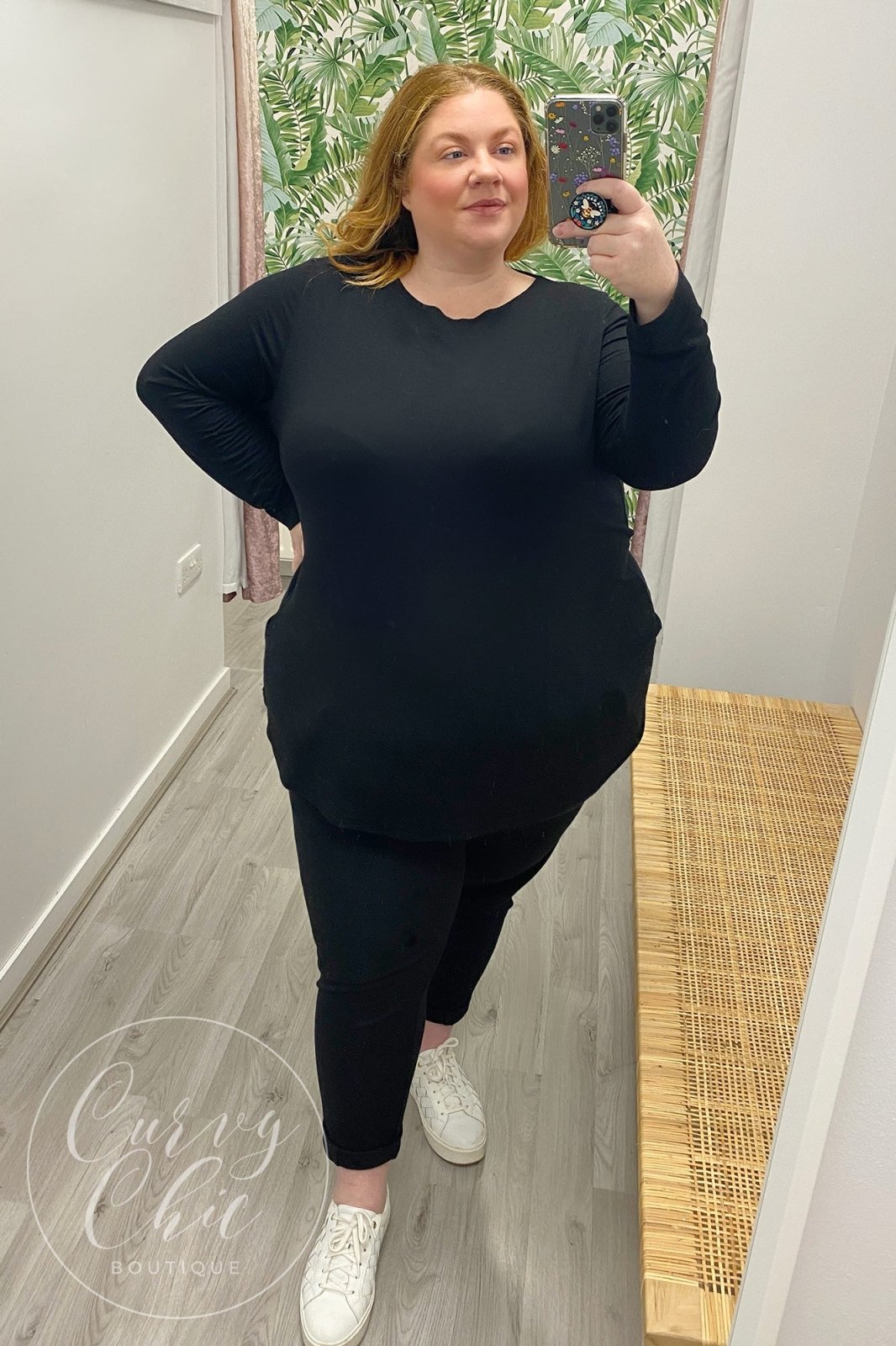 Black Stretch Trouser with zip pockets - Curvy Chic Boutique