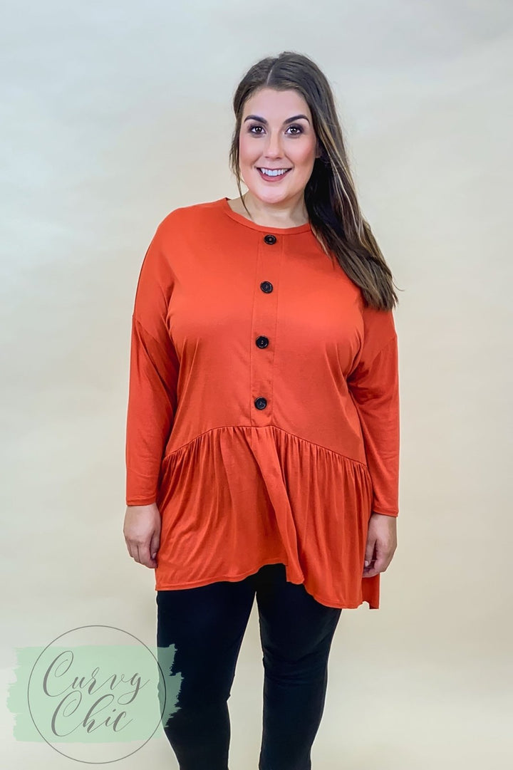 Evans Plus Size Button Down Long Sleeve Tunic - Curvy Chic Boutique