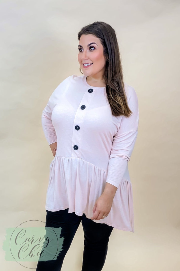 Evans Plus Size Button Down Long Sleeve Tunic - Curvy Chic Boutique