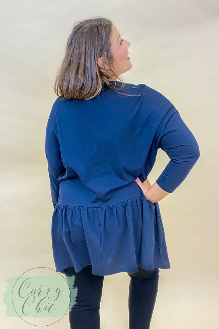 Evans Plus Size Button Down Long Sleeve Tunic - Curvy Chic Boutique