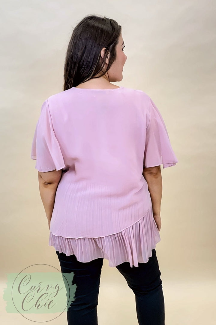 Frill Hem Chiffon Top - Curvy Chic Boutique
