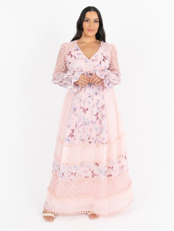 Lovedrobe Luxe Pink Floral Maxi Dress - Curvy Chic Boutique