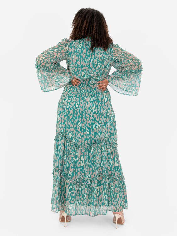 Lovedrobe Luxe Tie-Neck Animal Print Maxi Dress - Curvy Chic Boutique