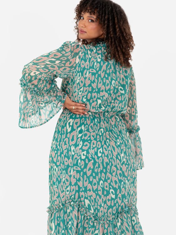 Lovedrobe Luxe Tie-Neck Animal Print Maxi Dress - Curvy Chic Boutique