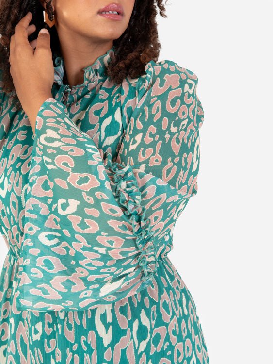 Lovedrobe Luxe Tie-Neck Animal Print Maxi Dress - Curvy Chic Boutique