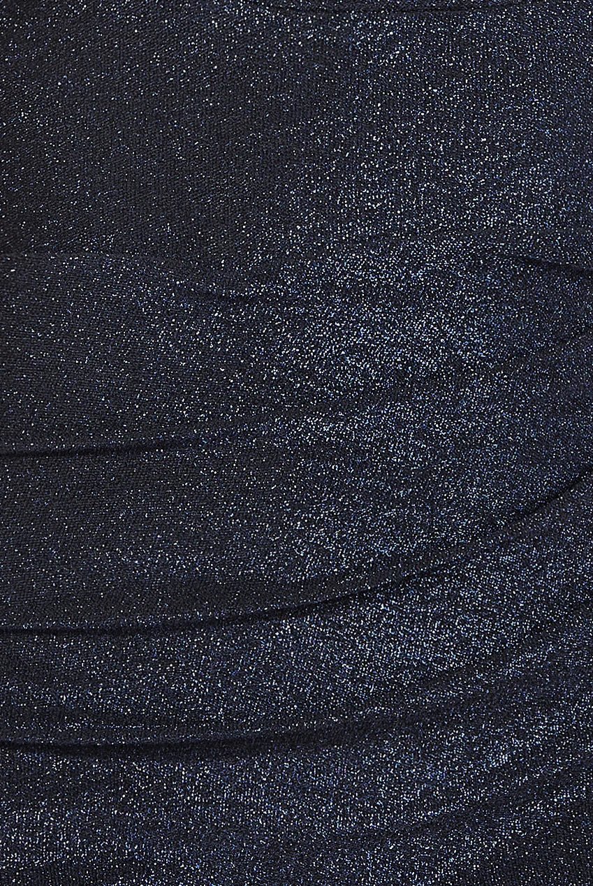 Navy Lurex Cowl Neck Off The Shoulder Midi Dress - Curvy Chic Boutique