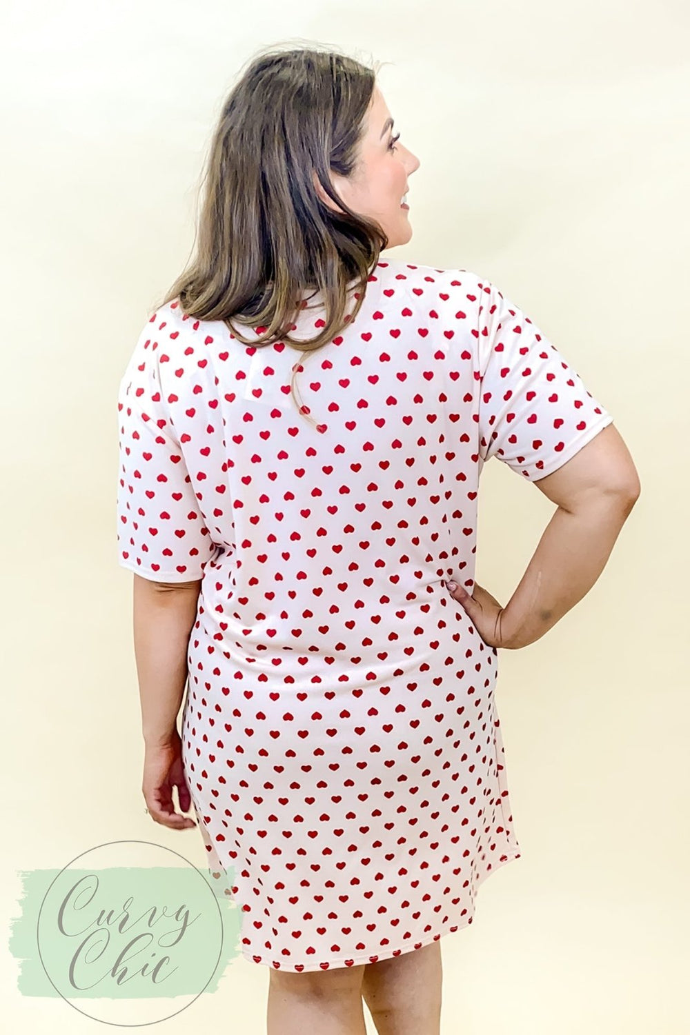 Plus size Heart print nightie - Curvy Chic Boutique