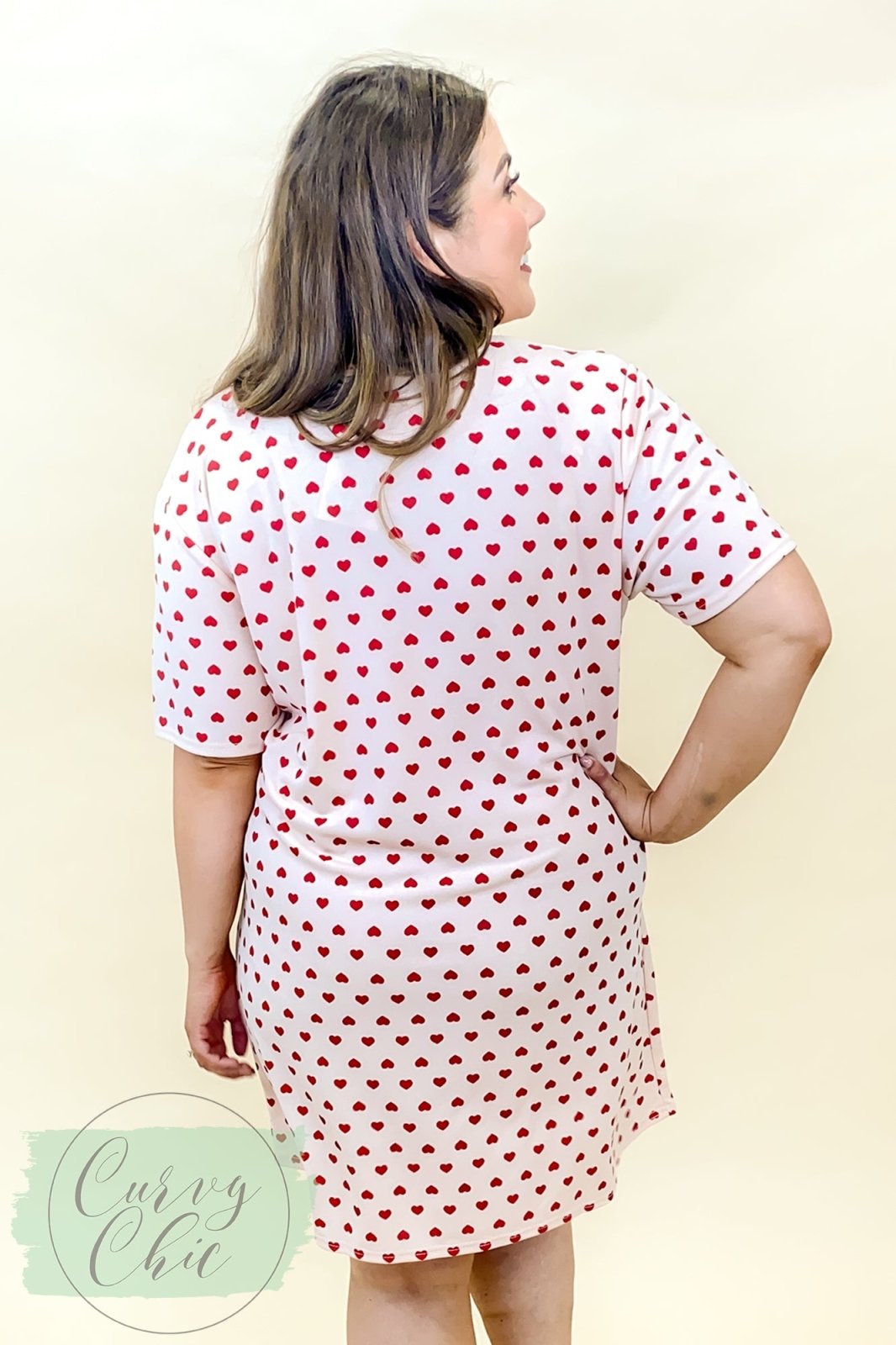 Plus size Heart print nightie - Curvy Chic Boutique