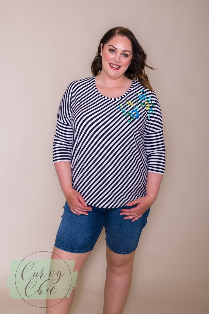 Plus Size Polka Dot Denim Shorts - Curvy Chic Boutique