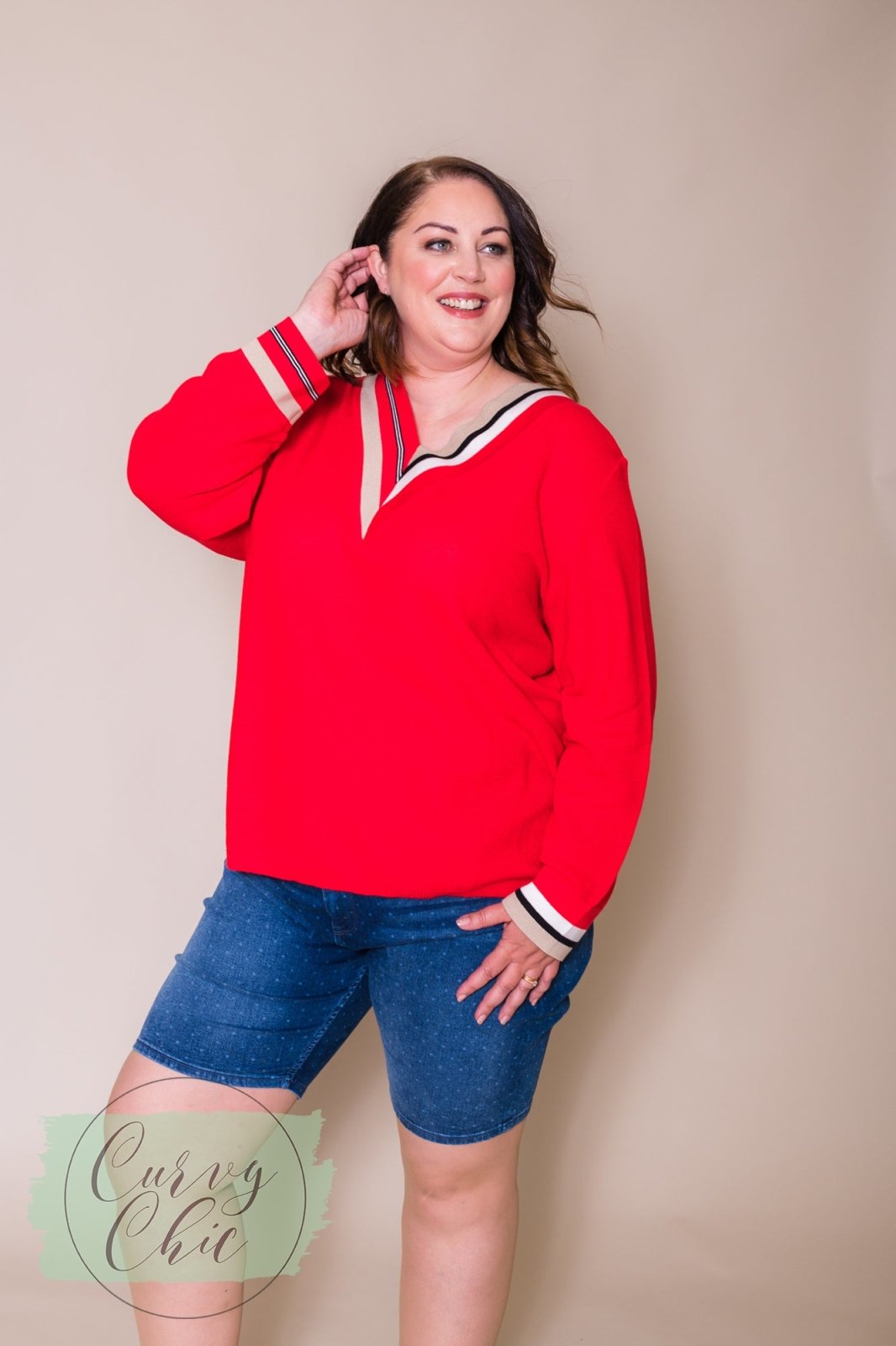 Plus Size Polka Dot Denim Shorts - Curvy Chic Boutique