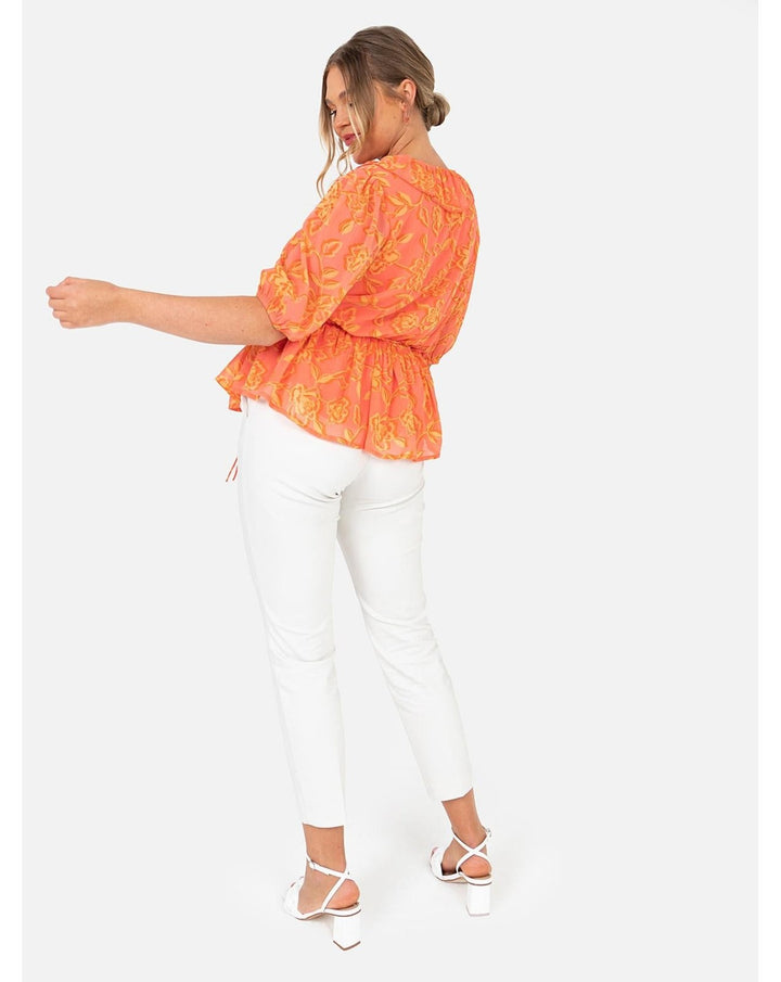 Recycled Floral Print Blouse With Ruffle Detail | Anaya With Love - Curvy Chic Boutique