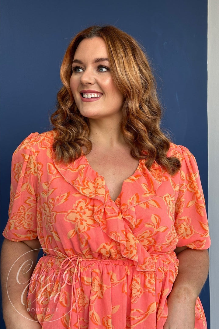 Recycled Floral Print Blouse With Ruffle Detail | Anaya With Love - Curvy Chic Boutique