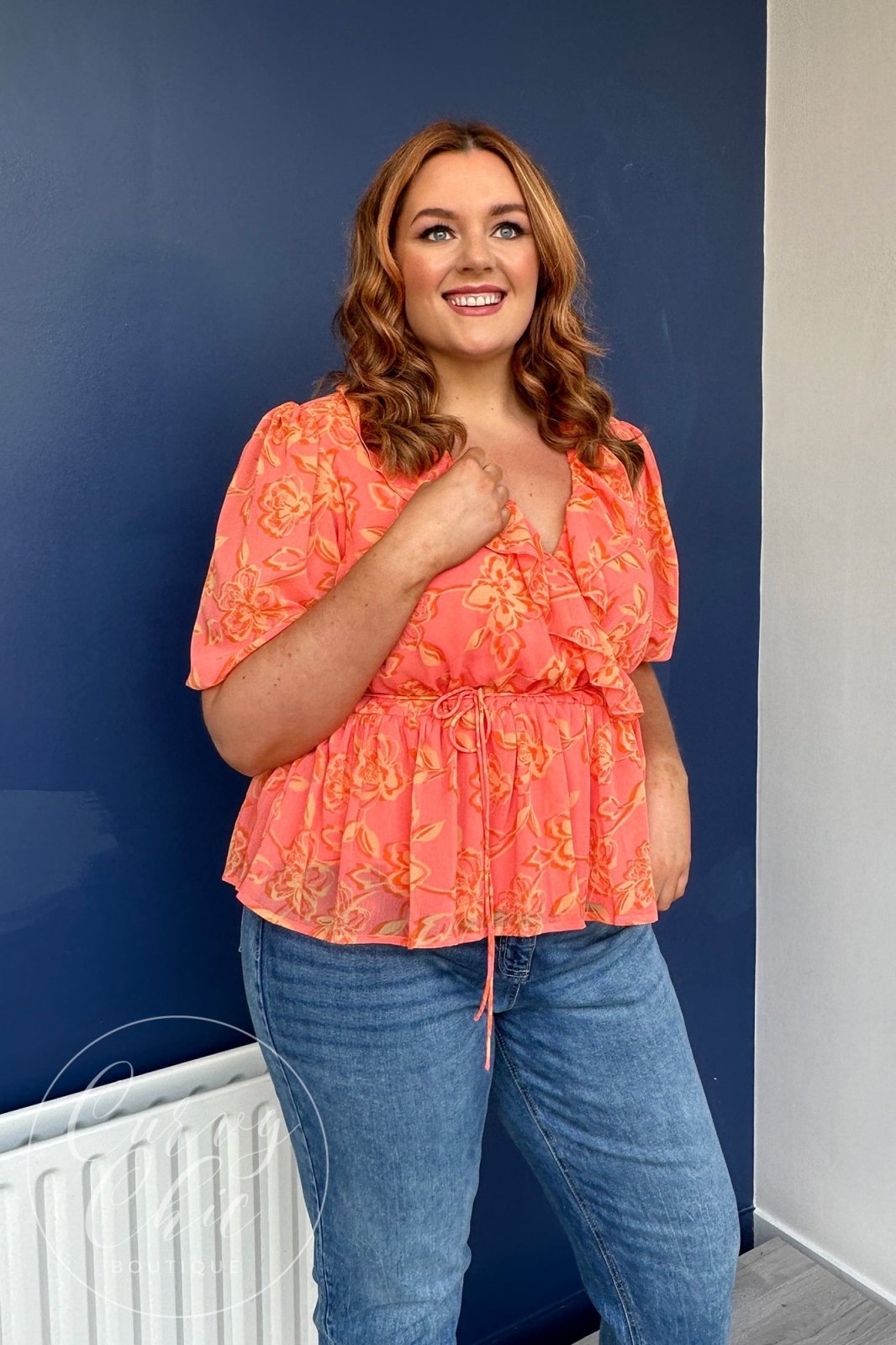 Recycled Floral Print Blouse With Ruffle Detail | Anaya With Love - Curvy Chic Boutique