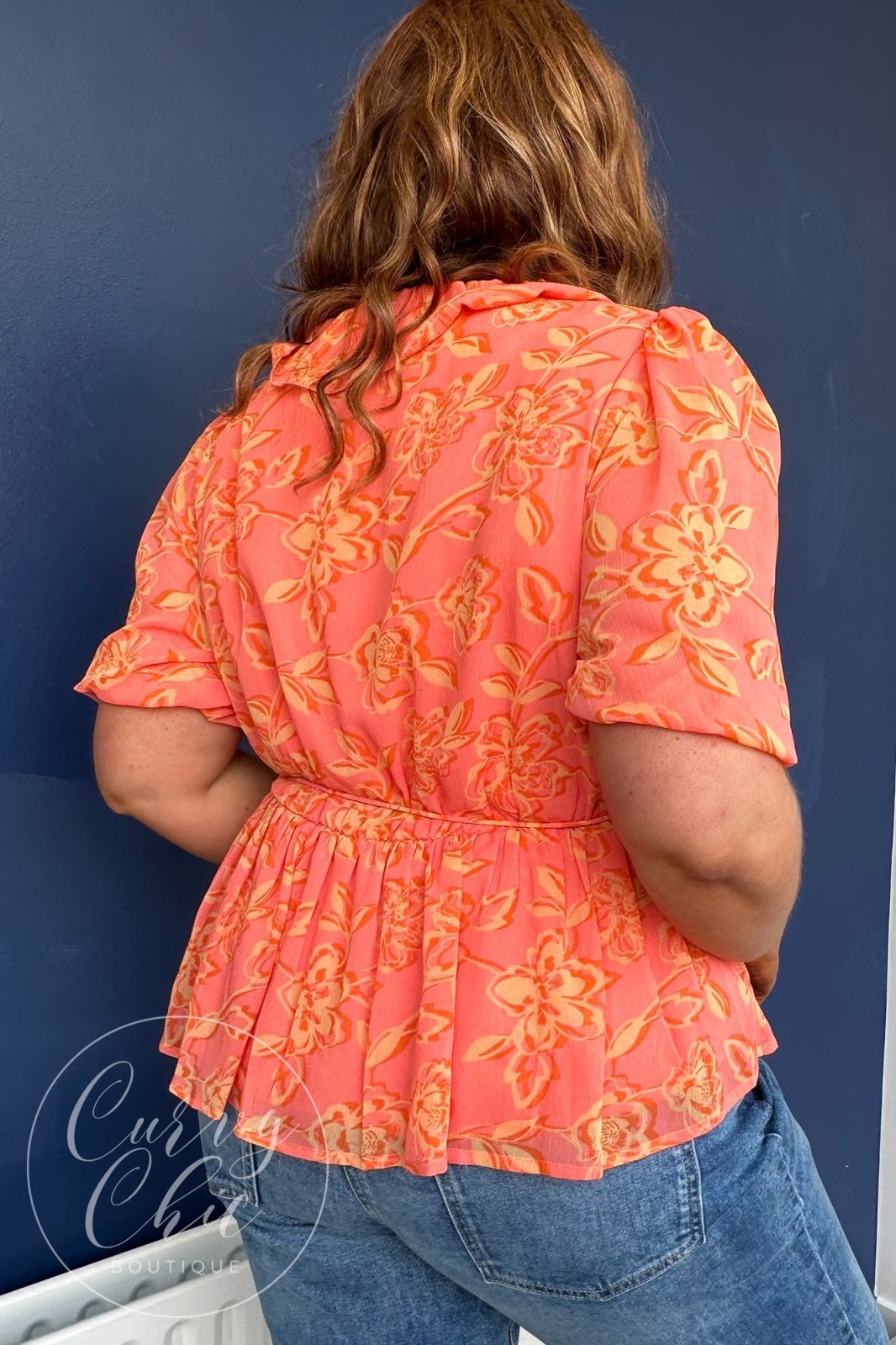 Recycled Floral Print Blouse With Ruffle Detail | Anaya With Love - Curvy Chic Boutique