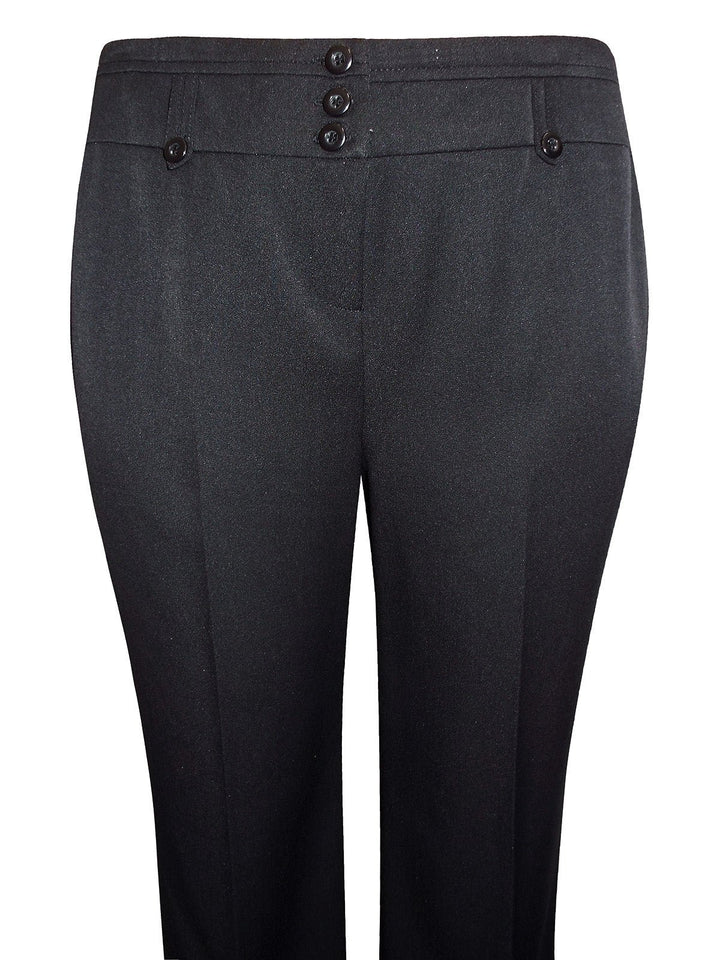 Straight Leg Triple Button Plus Size Trouser - Curvy Chic Boutique