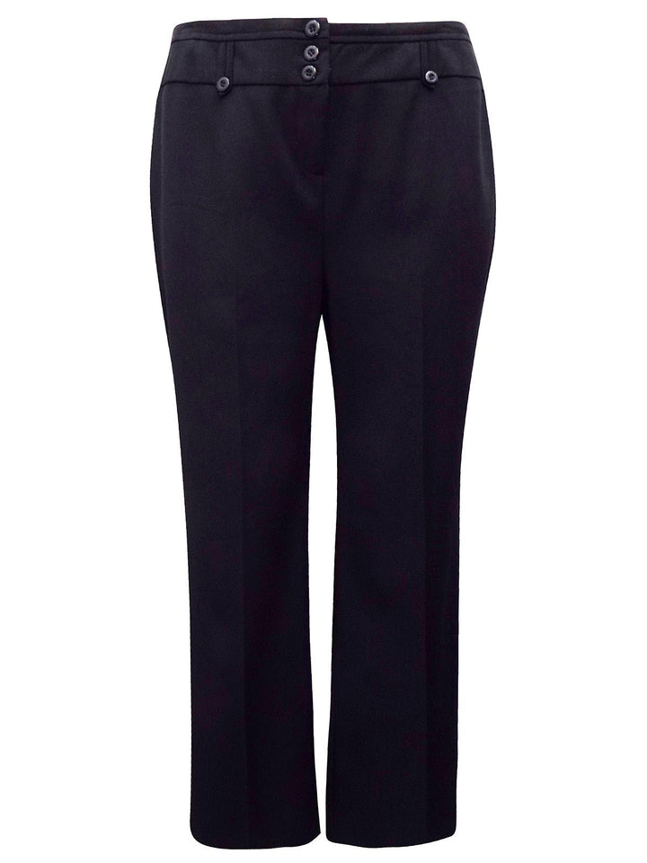 Straight Leg Triple Button Plus Size Trouser - Curvy Chic Boutique